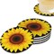 Sunflower Yellow Sun Flower Coasters for Drinks Set of 4, Absorbent Ceramic Drink Coasters for Coffee Table Wooden Table Cup Bar, 4 Inches